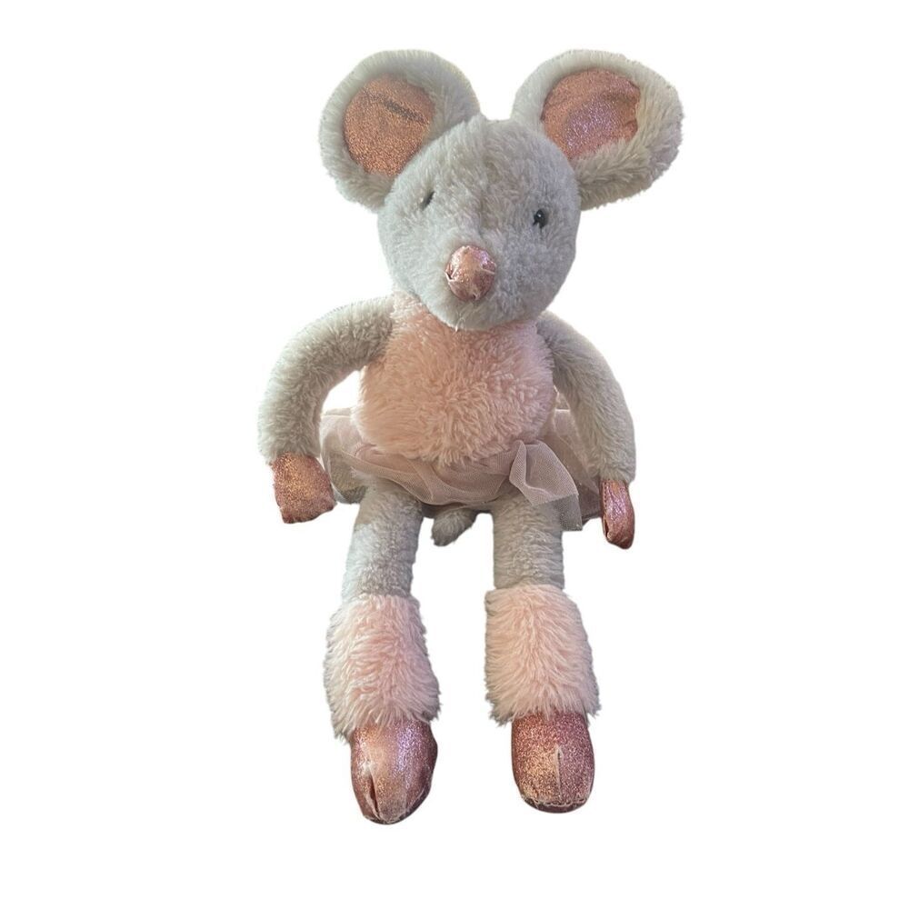 Dan Dee Collectors Choice Pink White Glittery Ballerina Mouse Stuffed Toy